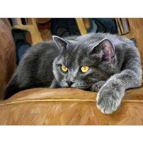 Diamond Embroidery Black cat Handmade Diamond Painting Needlework Mosaic Cross Stitch Home Decor