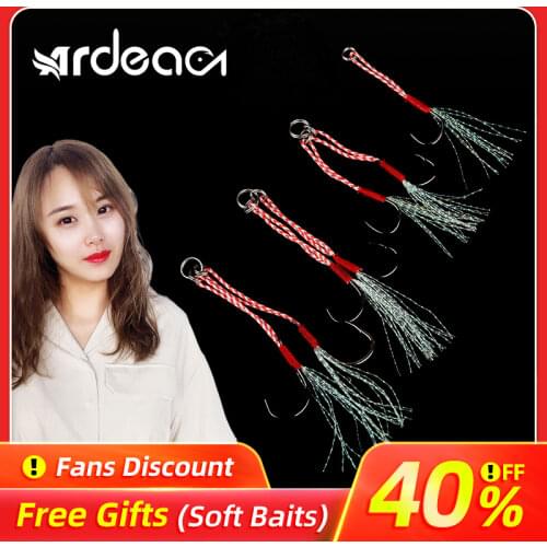 Ardea Fishing Hook Jig Lure Hook Pair Barbed assist hooks Attract Double Fishhooks Assist hooks Fishing Tackle