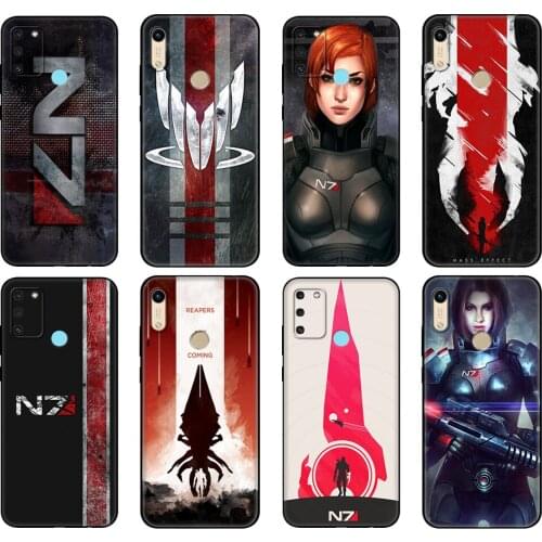 Black tpu Case For Honor 8a Prime 8s 9 10X Lite 9A 9C 9X Premium Pro 9S Case Cover N7 Mass Effect