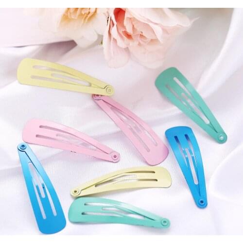 1PCS/lot Colourful DIY Hairpin accessories flat mouth square clip duckbill Candy colors clip handmade alloy material card