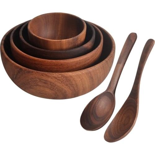 Acacia Wood for Fruits, Salads and Noodle, Salad Wooden Bowl