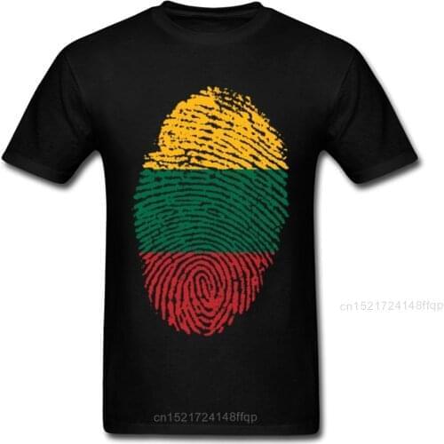 Lithuania Flag Fingerprint T Shirt Men Black T-shirt Team Clothing Students Tshirt Graduation Class Uniform Vintage Tops
