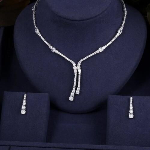 Jankelly Nigeria 2pcs Bridal Zirconia Jewelry Sets For Women Party, Luxury Dubai Nigeria CZ Crystal Wedding Jewelry Sets