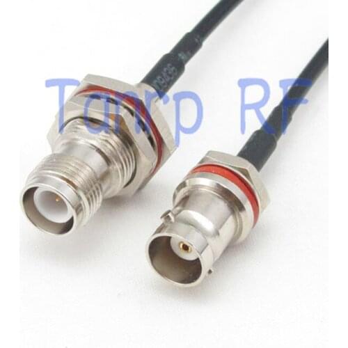 50CM Pigtail coaxial jumper cable RG174 extension 20in RP-TNC female to mini BNC female with nut bulkhead RF connector adapter