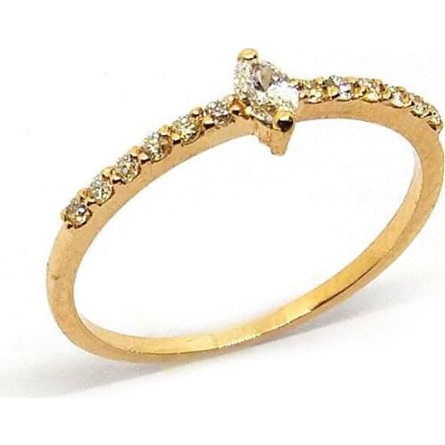 14k Gold Natural Marquise Diamond Light Ring PY1661