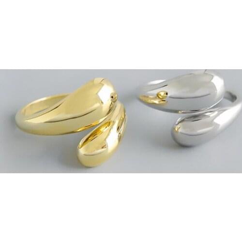 Fashion Irregular Exaggerated Water Drop Shape Rings Real 925 Sterling Silver Adjustable Finger Ring For Women Party Jewlery