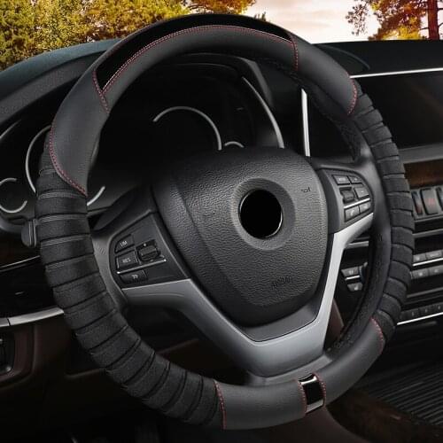 ZHOUSHENGLEE Microfiber Leather Car Steering Wheel Cover For Lincoln all models Navigator MKZ MKC MKX MKS MKT car styling