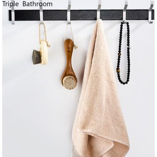 Creative Towel Rack Stand Aluminum Alloy Punch-free Wall Kitchen Sundries Hook Bathroom Clothing Towels Storage Hook Up