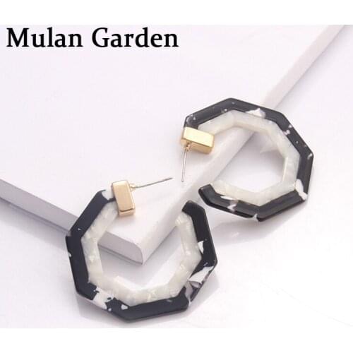 M&G New Fashion Geometric Hoop Earrings for Women Acetate Leopard Acrylic Earrings Hoops Acrylic Jewelry 2019 Wholesale Hot Sale