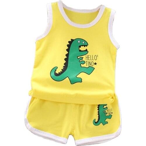 Fashion Children Clothes Set Summer Baby Girls Clothing Boys Cotton Vest Shorts 2Pcs/sets Toddler Casual Costume Kids Tracksuits