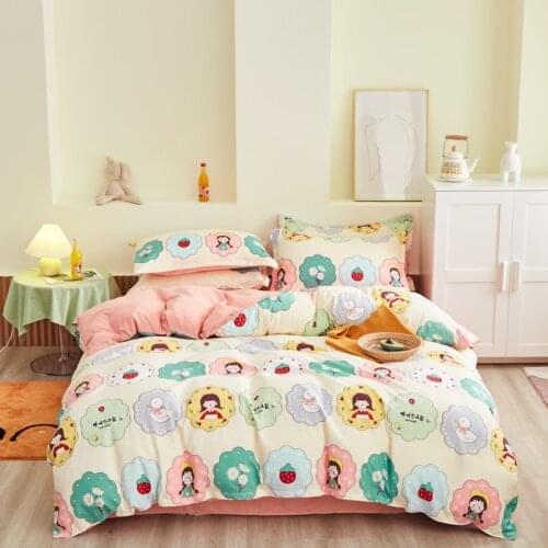Cartoon Girl Bedding set,220x240 Duvet Cover Set With Pillowcase, Child 135x200 Quilt Cover,210x210 Pink King Size Blanket Cover