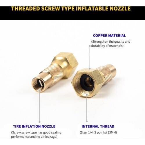 Bicycle Pump Inflatable Nozzle Tire Inflation Nozzle Accessories Inflatable Table Copper Pump Inflatable Nozzle