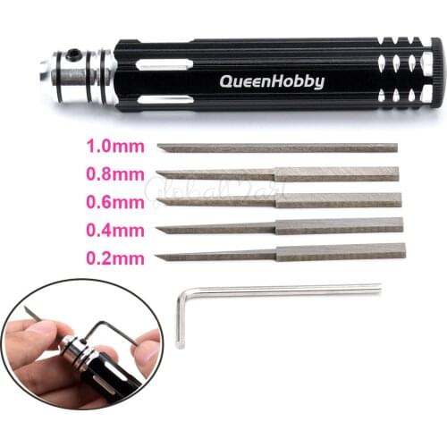 Prime Model Scriber with Blade Gundam Resin Carved Scribe line Hobby Cutting Tool Chisel + 5 Blade Tools for RC Car Drone Repair