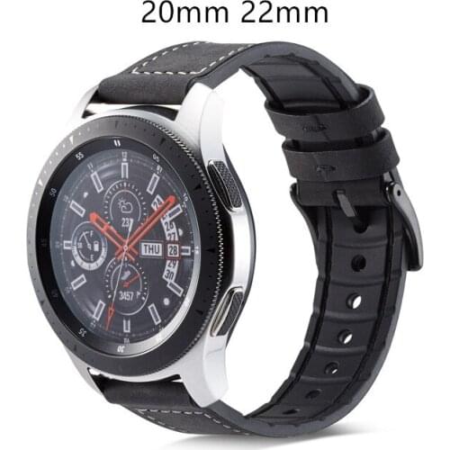 Leather sport strap for Samsung Gear S3 Frontier/Classic Watch 46mm 42mm replacement watchband 20 22mm band wrist bracelet belt