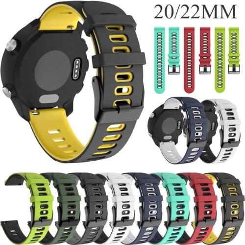 20 22mm Soft Silicone Sport Strap For Amazfit GTR 42mm Bracelet HUAWEI WATCH GT 2 42 46 Watchband Band Garmin Forerunner 245 645