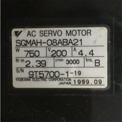 Used Tested Working SGMAH-08ABA21 AC SERVO MOTOR