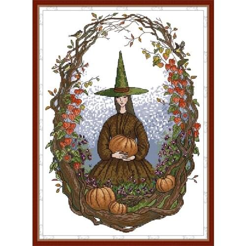Autumn in the Wizarding World cross stitch kit aida 14ct 11ct count printed canvas stitches embroidery DIY handmade needlework