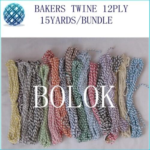 42 color 200pcs/lot baker twine 12ply 15yards/bundle divine cotton twine used in wrapping tag, gift cards free shipping