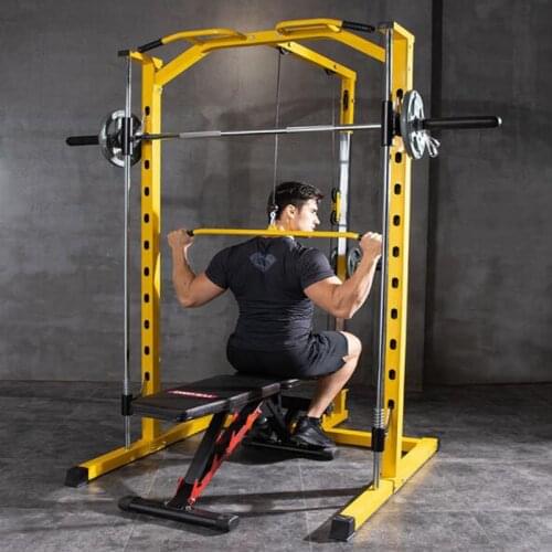Smith Machine Squat Rack Frame Weight Bench Press Fitness Equipment Gantry Muscle Training Barbell bar Rowing Exercise Pull-up