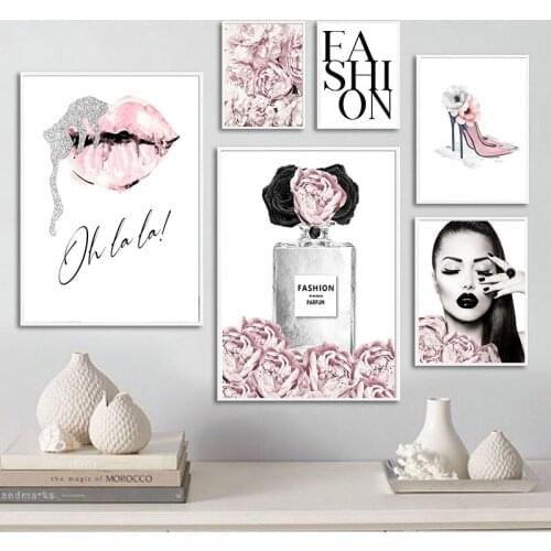 Modern Home Decor Wall Art Canvas Painting Minimalist Style Fashion Figure Flower Nordic Posters and Prints for Bedroom Design