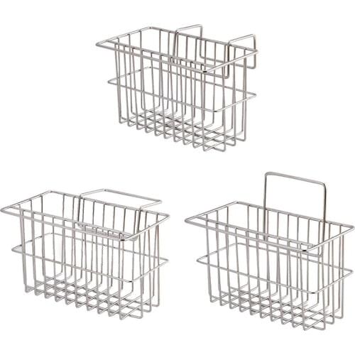 Stainless Steel Sink Rack Space-saving Durable Hanging Basket Dish Drainer Rag Sponge Storage Shelf Holder