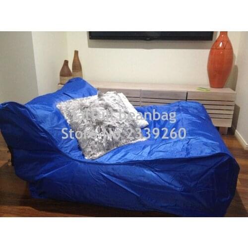 Cover only No Filler - Sun lounger living room bean bag chair, extra wide waterproof beanbag sofa seat in Cobalt blue