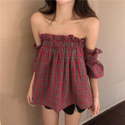 Женские рубашки в клетку Unimmye China At AliExpress