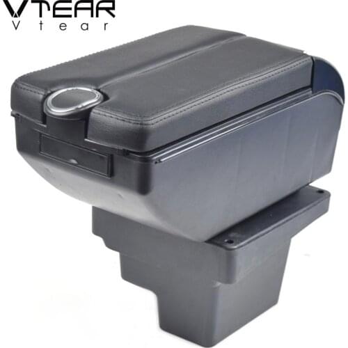 Vtear For VW Tiguan armrest box leather arm rest car-styling center console USB interior ABS storage decoration accessories 2017