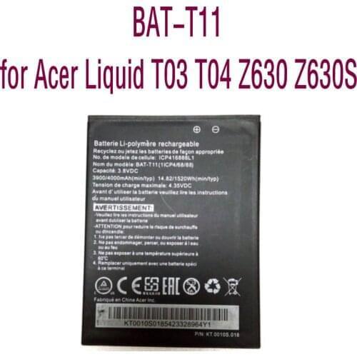 High quality Replacement Battery Li-ion battery BAT-T11 for Acer Liquid T03 T04 Z630 Z630S Cellphone 4000mAh