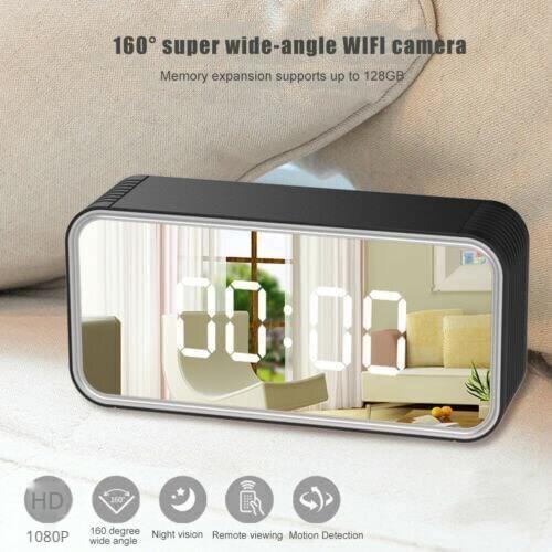 WIFI Mini Clock Camera1080P HD Support 128G Memory Card Camcorders 6M Detect Distance AVI Video Home Security Monitor Micra Cam