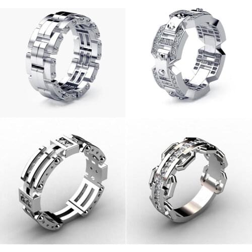 Modyle AAA Zircon Luxury Female Crystal Round Stone Ring Engagement Ring Vintage Party Rings for Woman