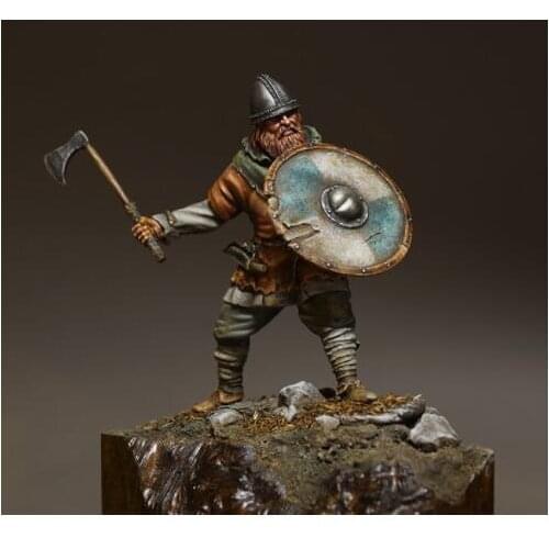 1/24 75MM Viking with shield Resin Model Miniature figure Unassembly Unpainted