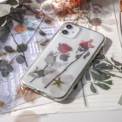 20pcs Vintage Sticky for Background Deco Retro Stationery Supplies Flowers Stickers junkJournal Scrapbooking Label Stickers