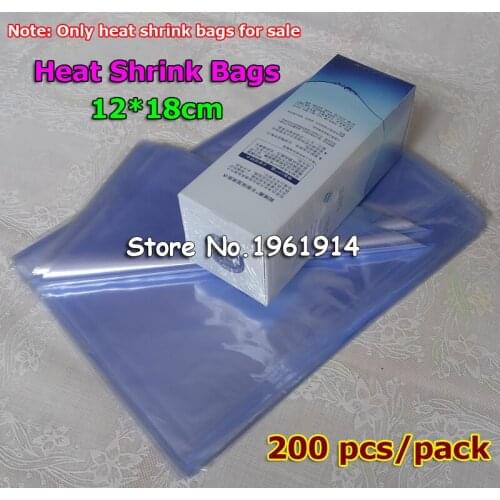 200Pcs 4.7x7Inch (12x18cm) Soft Transparent Blow Molding PVC Heat Shrinkable Bags Film Wrap Cosmetic Packaging Wrap Materials