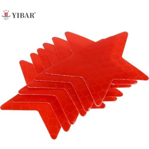 4 Pcs Reflector Stickers Decals Pentagram Reflective Warning Strip Tape Car Styling Car Bumper Reflective Strips Secure Star
