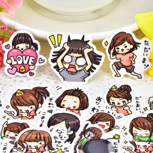40pcs cute girls stickers DIY Decal Mobile/PC Art Rhinestone Self Adhesive Scrapbooking Stickers Car Sticker Wedding Decoration