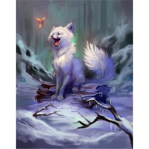 5D DIY Full Round/Square Diamond Painting Animal Fox 3D Embroidery Cross Stitch Rhinestone Mosaic Home Decor Art Y1222