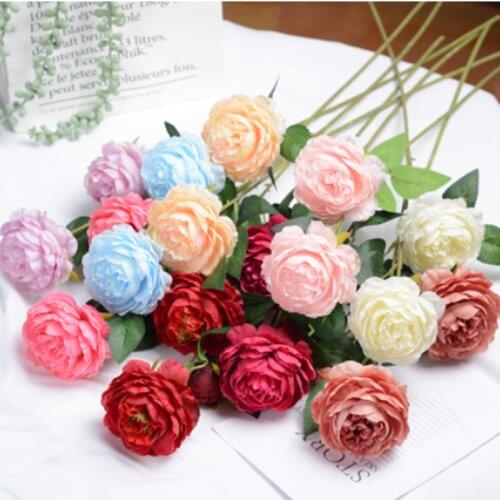 65CM high quality 3 heads peony artificial artificial silk flowers for home decoration wedding decoration garden decoration