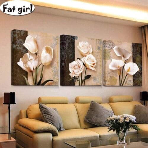 Home Art Wall Decorations Various Flowers 5D Diamond Painting Embroidery Cross Stitch Mosaic Rhinestone Square Round Diamond
