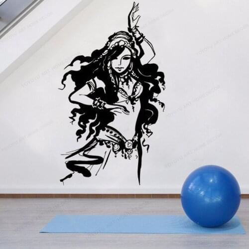 Arabic Dancer vinyl wall sticker Belly Dance Woman Wall Decal Dancing Studio removable wall art Mural HJ461