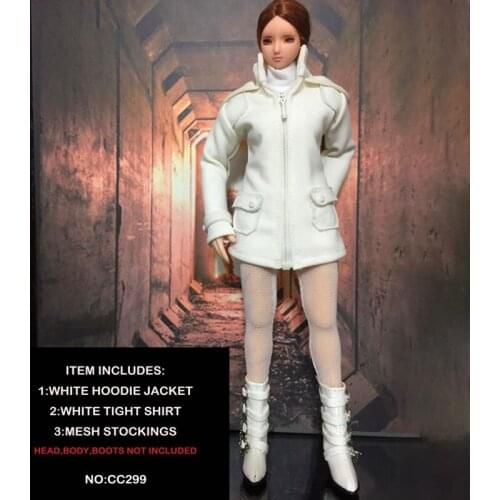 CC299 1/6 Scale Female Soldier Clothes Model Trendy Korean Style Coat Coat Fashion 4-piece Set Model