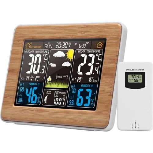 FJ3365 Color Weather Station Indoor/Outdoor Wireless Thermometer Hygrometer Weather Forecast with Outdoor Sensor
