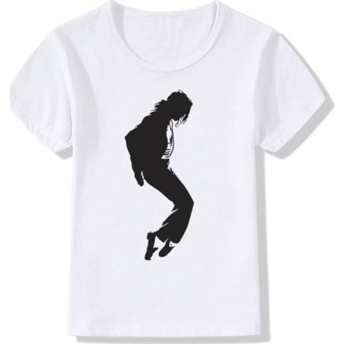 Boy and Girl Print Produced To Commemorate Michael Jackson T-shirt Children Short Sleeve T shirt Kids Tops Tee Baby Clothes