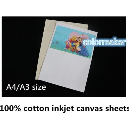 A4 Matte surface inkjet printable cotton canvas sheets for inkjet printer