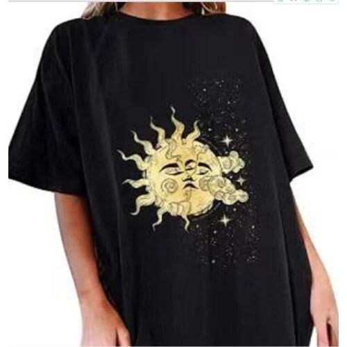 Summer Womens Fashion Casual Short Sleeve Long T-shirt Summer Loose Oversize Street Style Ins Style Tee Shirts Tops Fit Female