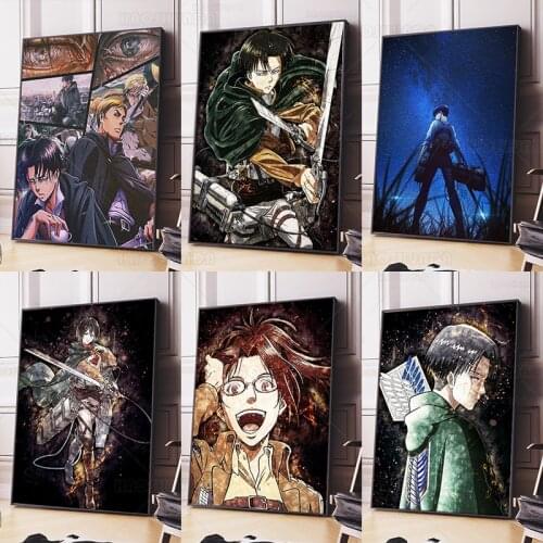 Levi ve Erwin Titan Anime dekorasyon baskılar ev dekor Manga tuval yurt oturma odası yatak odası boyama duvar sanat posterleri