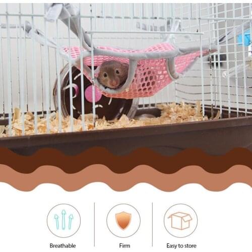 Small Pet Hammock Swing Summer Breathable Mesh Hamster Squirrel Sugar Glider Rabbit Snake Parrot Ferret Otter Hammock Pet Toy