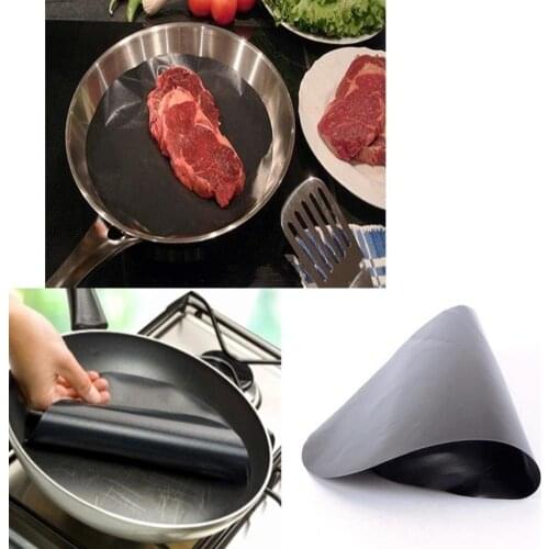 Reuseable Non-stick Mat Pan Fry Liner Sheet Cooking Wok Sheet Pad Kitchen BBQ Baking Mats Cooking Tool Round