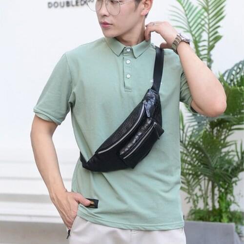 Men fashion waist bag ins PU material women crocodile chest bag designer waist pack Belt Bag Female Mobile Packs c272