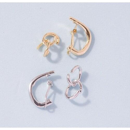 Fashion Korean Trend Punk Earrings for Women Cross Arc Irregular Ear Clip Girl Party Fake Piercing Jewelry Gift Womens Earring